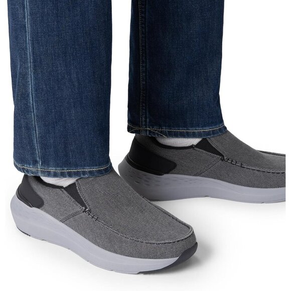〽️Men Closed Toe Pull-On Loafers Dark Gray Sneakers Canvas Walking Comfort Shoes main image 8